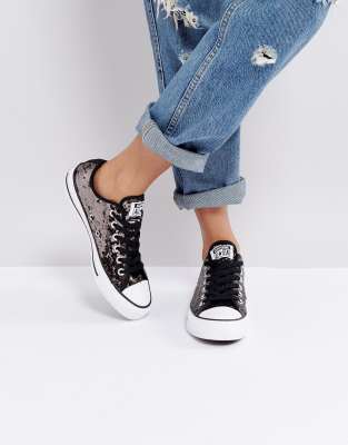 converse nere con paillettes