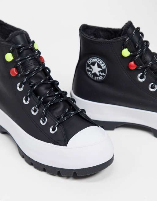 Converse – Chuck Taylor – Svarta platåsneakers i goretex, 4 av 4