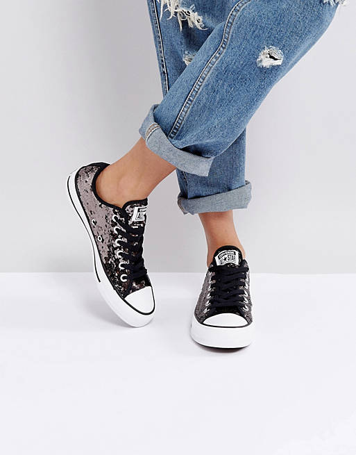Converse Chuck Taylor Trainers In Black Sequin | ASOS