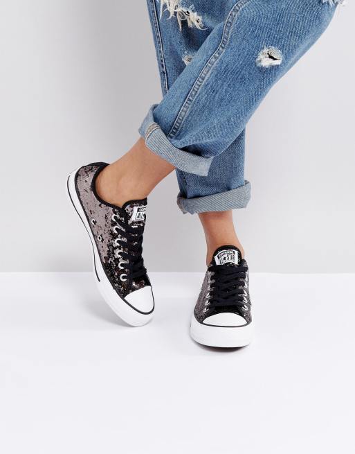 Black store sequin trainers