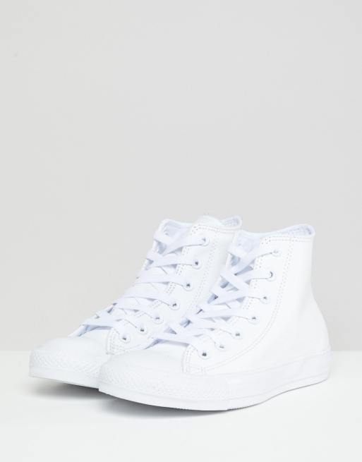 Converse white hot sale leather high