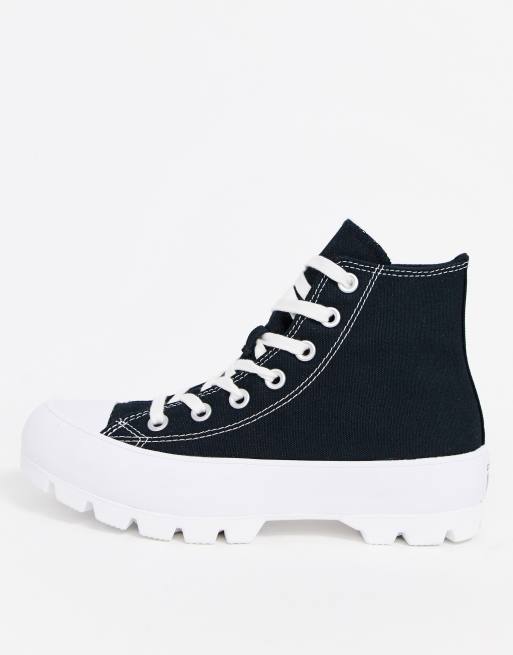 Converse Chuck Taylor Zwarte hoge sneakers met dikke zool