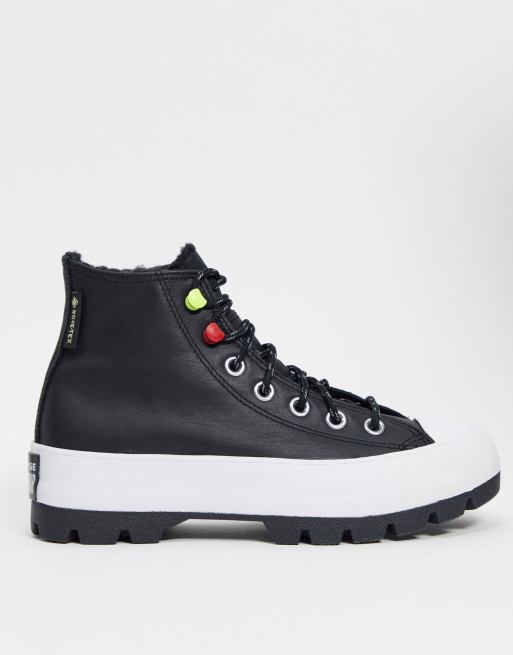 Converse Chuck Tayor Lugged platform Goretex trainers in black ASOS