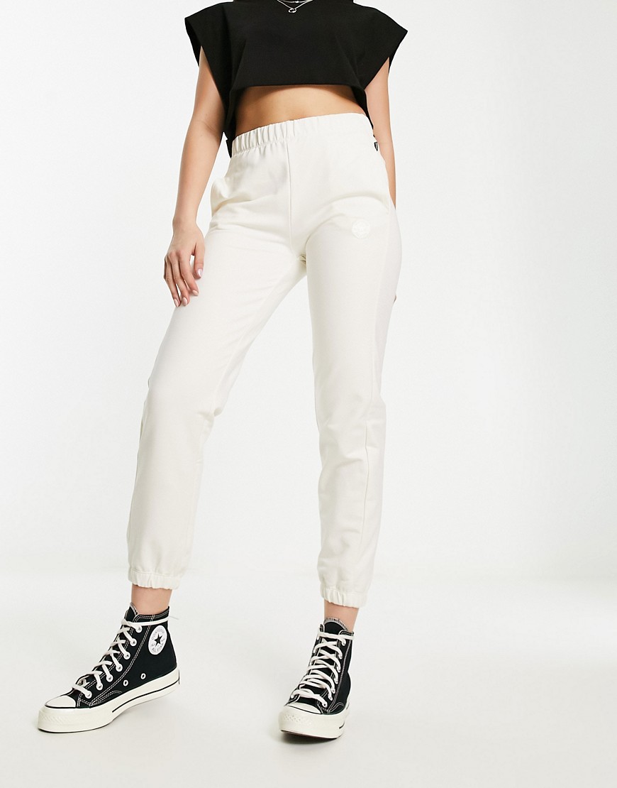 Converse city joggers with patch in ecru-White