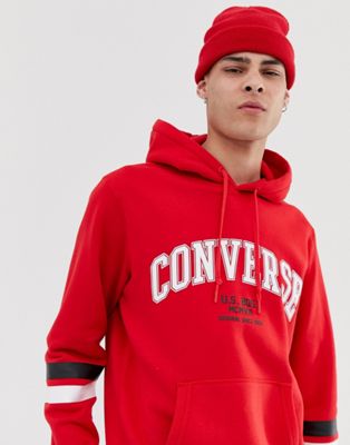 Converse - Collegiate - Felpa rossa con cappuccio | ASOS