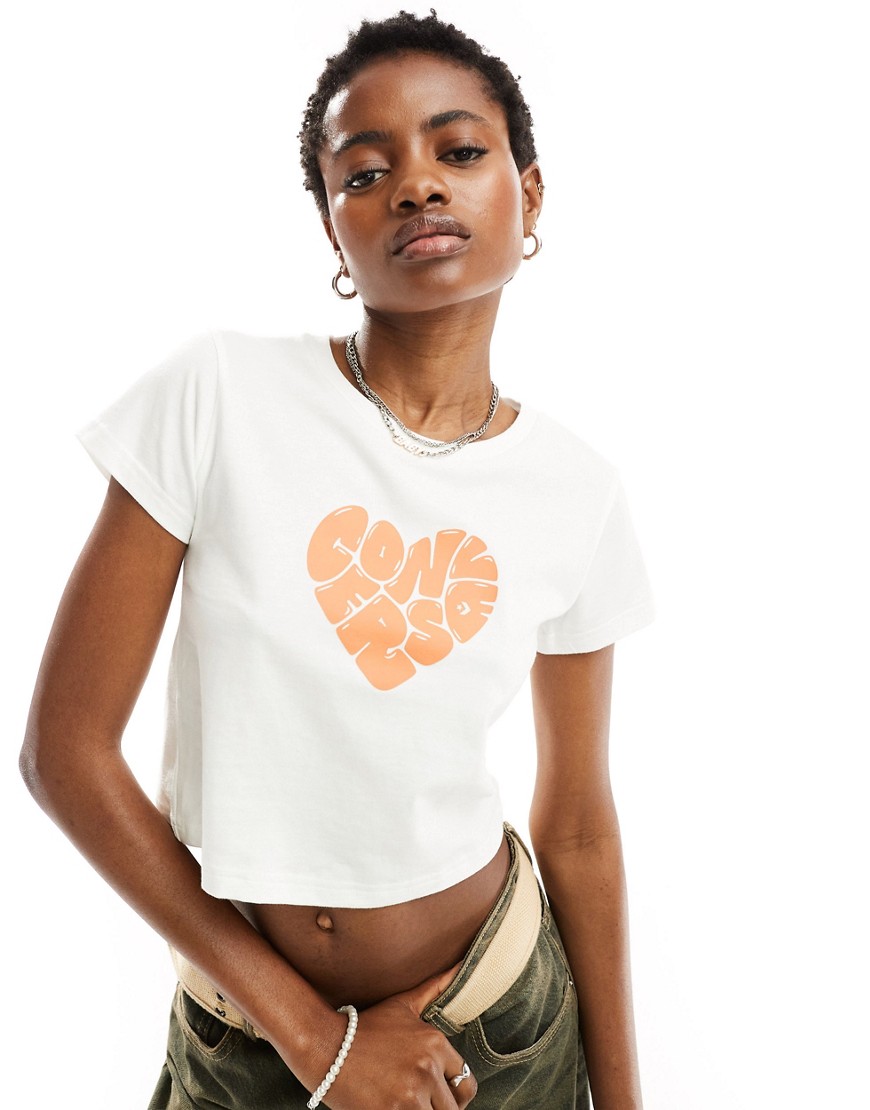 Converse Colourful Heart tee in white