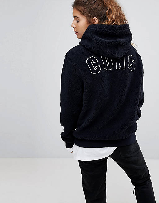 Converse Cons Skate Sherpa Hoodie With Back Logo | ASOS