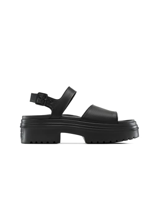 Converse Converse Chuck Taylor All Star lugged heel sandals in black/black/black