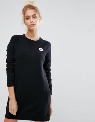 Converse Core Sweatshirt Dress In Black 