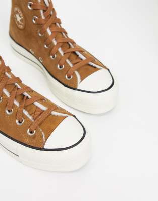 converse cozy brown platform