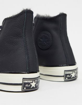 leather fur lined converse