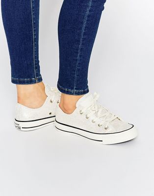Converse | Converse Cracked Nude Leather Ox Trainers
