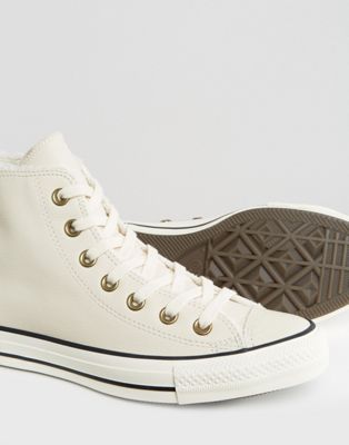 cream leather converse