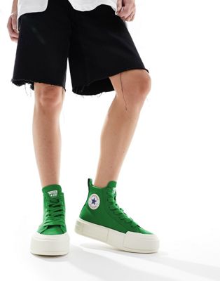 Converse Cruise Hi trainers with chunky laces in green