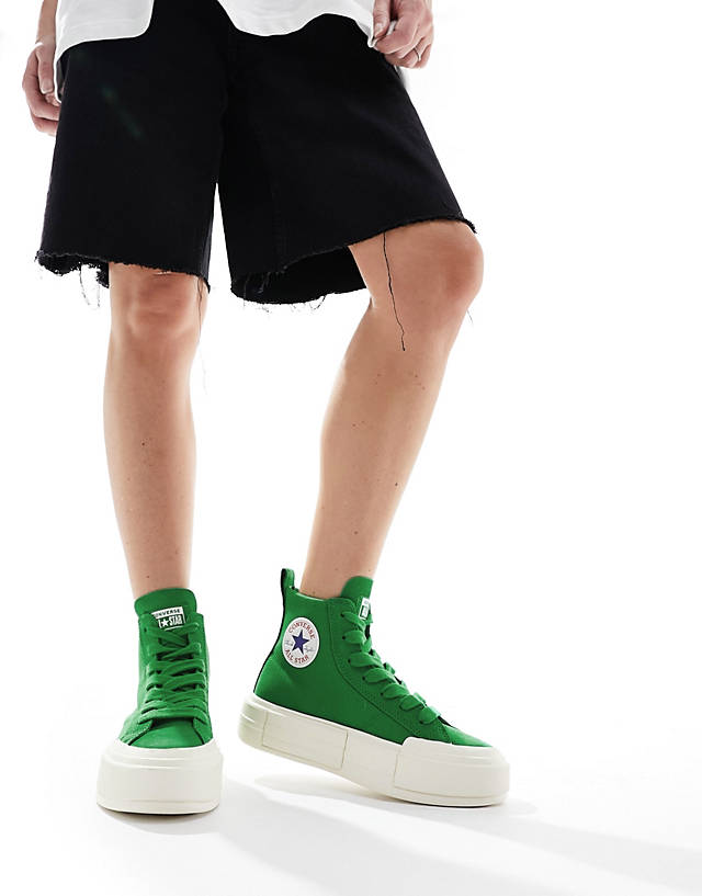 Converse - cruise hi trainers with chunky laces in green