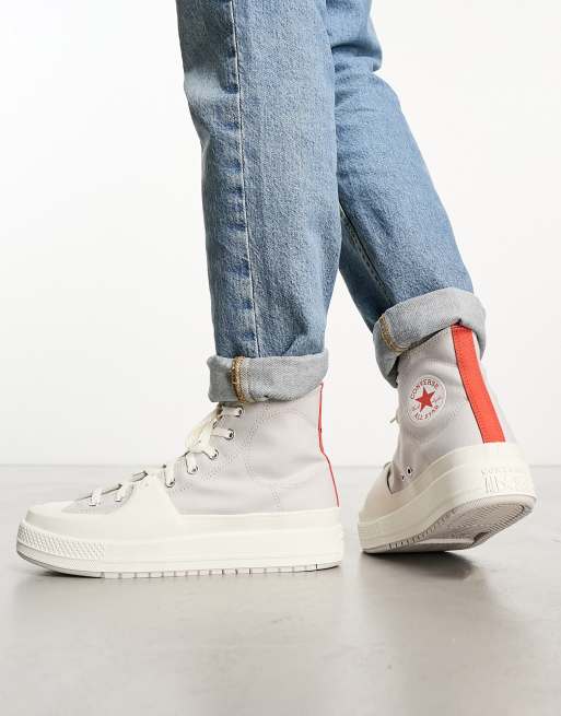 Converse CTAS Construct in grey and red ASOS