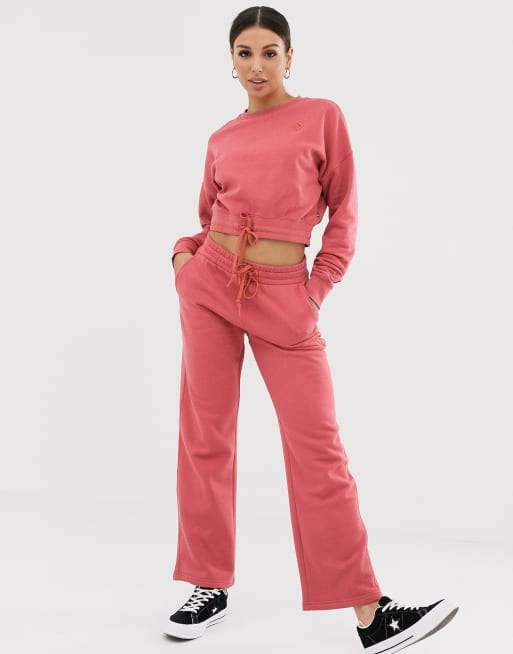 Womens pink on sale converse tracksuit