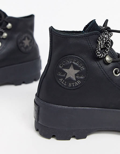 Converse Goretex leather Chuck Taylor Hi Chunky Sole hiker boots in black |  ASOS