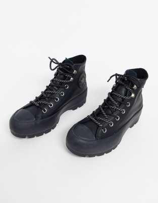 converse black chuck taylor hi chunky sole trainers