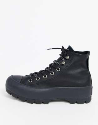 converse black chuck taylor hi chunky sole trainers