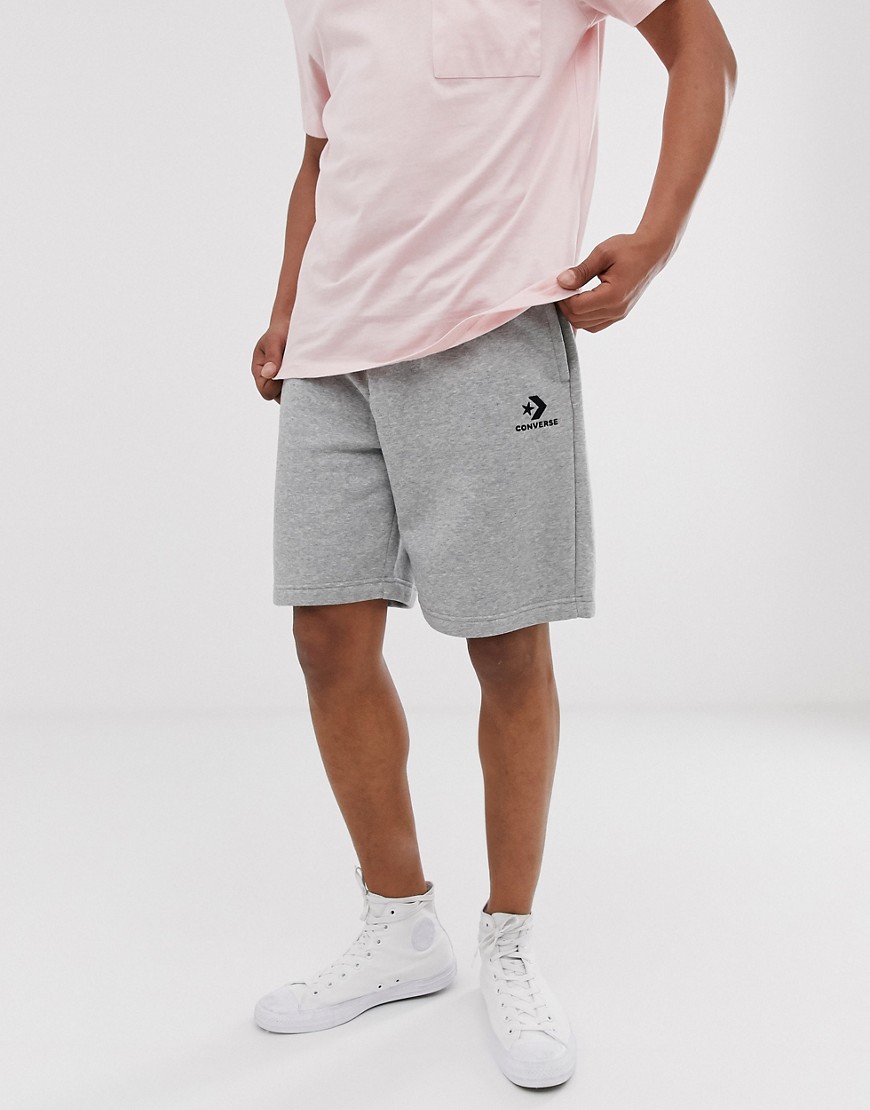 Converse – Grå jersey-shorts med liten logga