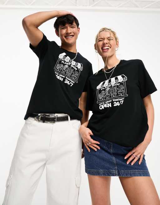 Converse – Grow Together – Czarny T-shirt z nadrukiem