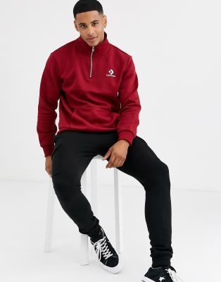 burgundy half zip jumper
