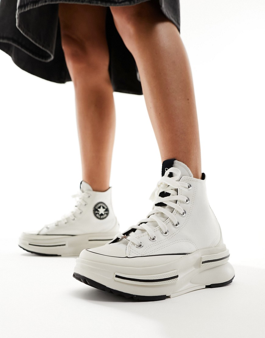 Converse Hi Run Star Legacy trainers in white with black detailing