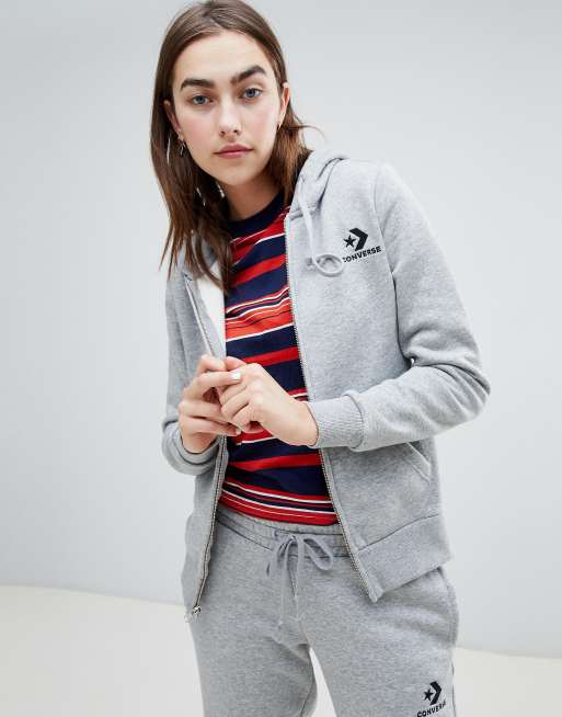 womens grey converse hoodie