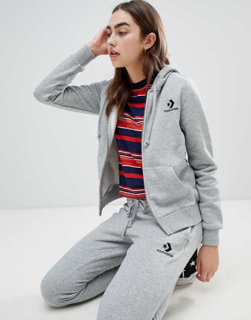 womens grey converse hoodie