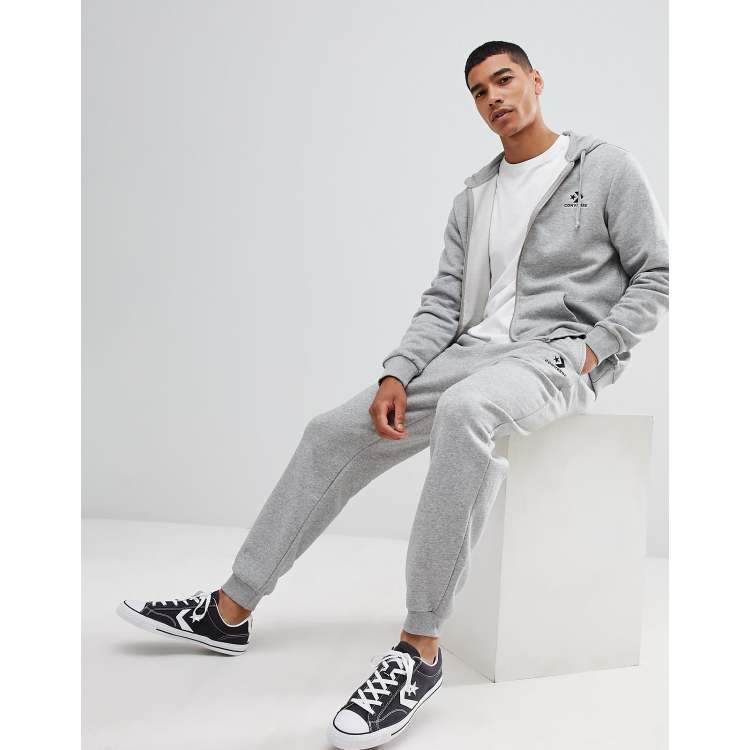 Dark grey on sale converse tracksuit