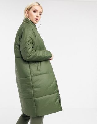converse khaki mid length padded jacket
