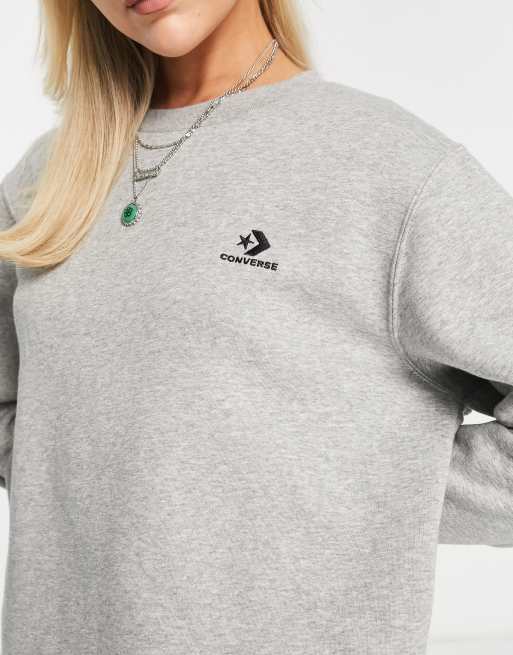 Converse left chest star logo sweatshirt in gray