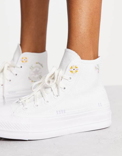 Converse Lift Hi Baskets semelle plateforme et broderies