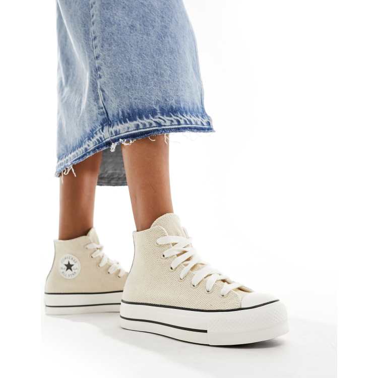 Converse Lift Hi Baskets montantes a lacets epais Creme ASOS