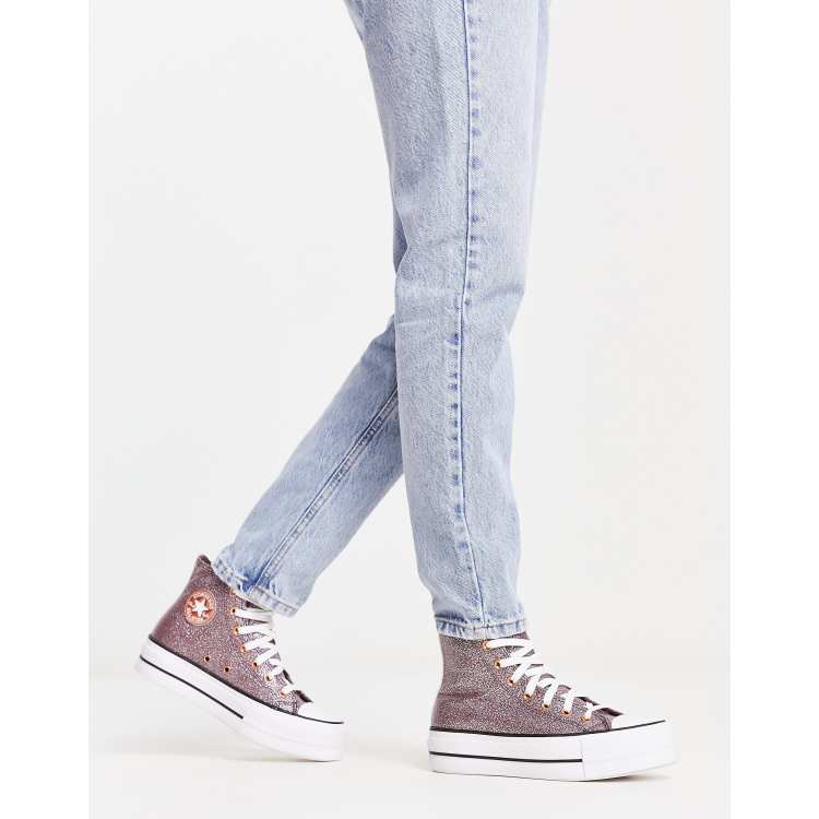 Converse grise pailletée sale