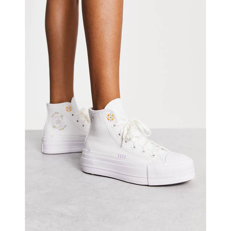 White deals flower converse