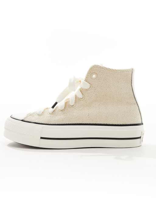 Converse – Lift Hi – Gräddvita sneakers med grova skosnören, 5 av 5
