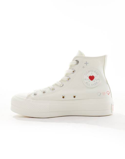 Converse Lift Hi heart trainers in white WHITE ASOS