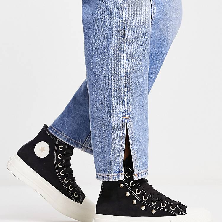 Converse Lift Hi studded trainers in black | ASOS