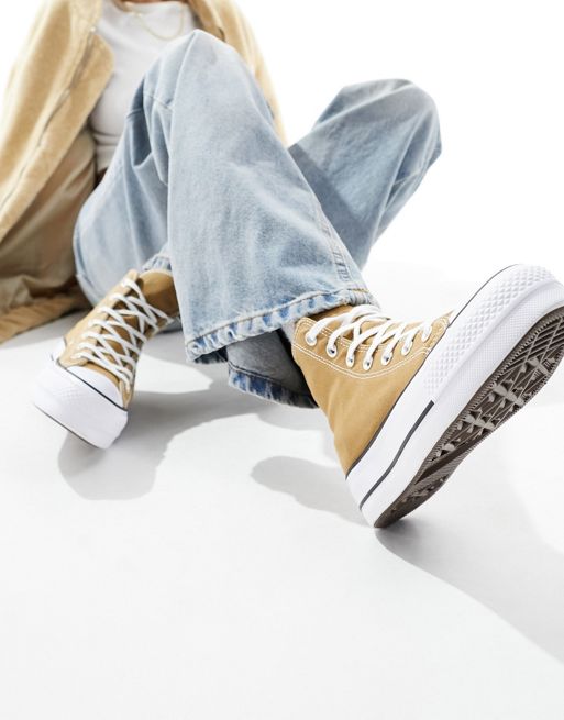 converse replay Lift Hi trainers in brown
