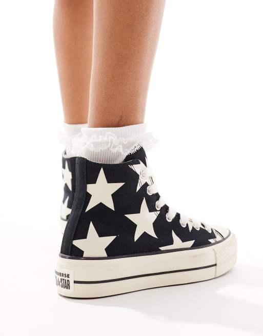 Converse nere con clearance stelle