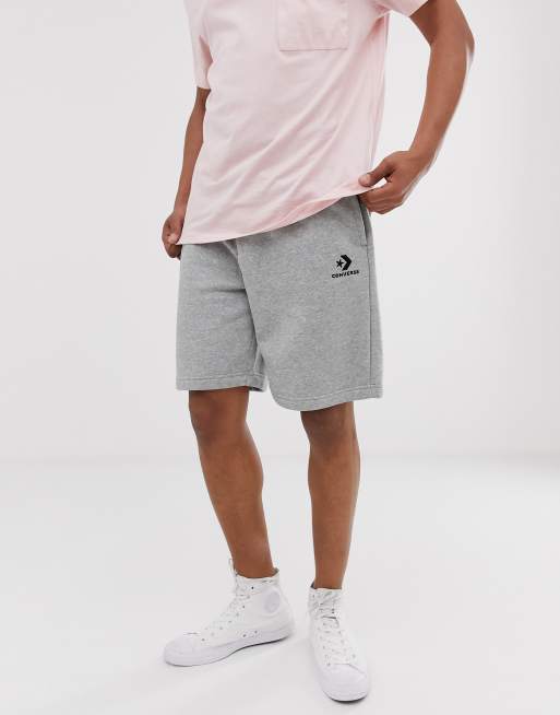 Converse Logo Jersey Shorts In Gray Asos