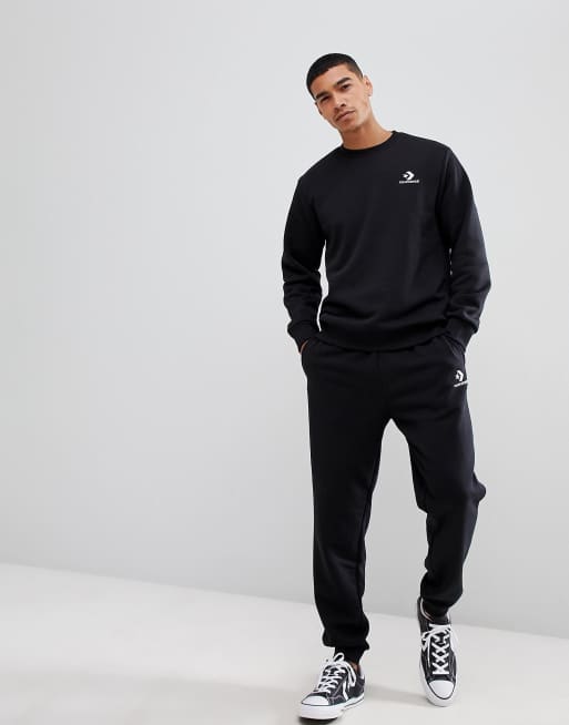 Black converse sweatshirt sale