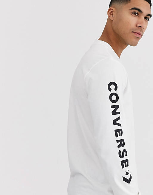 Converse long sleeve logo t-shirt in white | ASOS