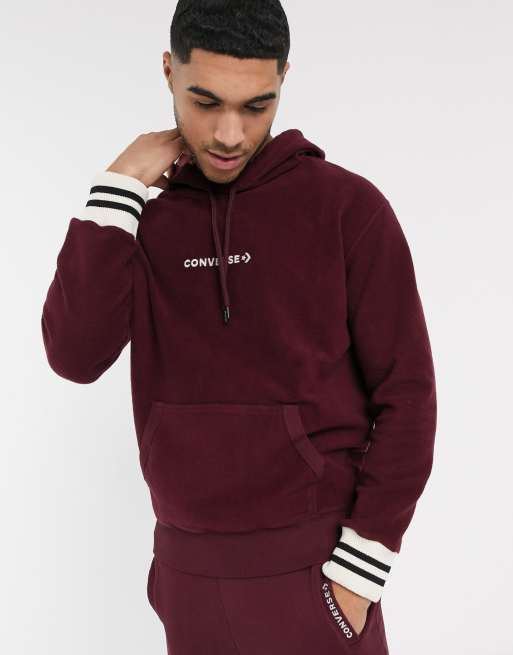 Burgundy on sale converse jumper