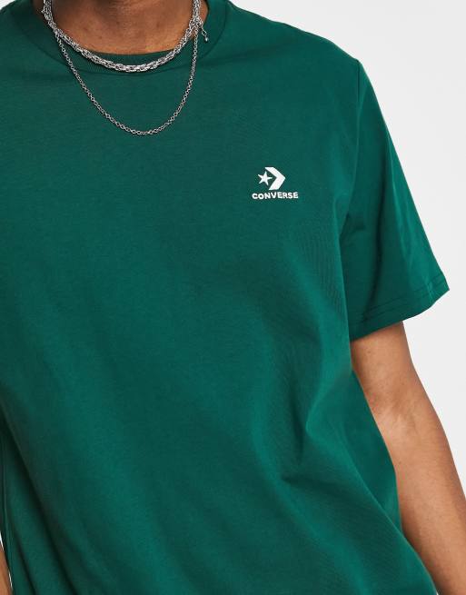 Converse – Mörkgrön t-shirt i unisex-modell med stjärna och vinkellogga, 3 av 4