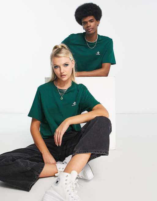 Converse – Mörkgrön t-shirt i unisex-modell med stjärna och vinkellogga, 4 av 4