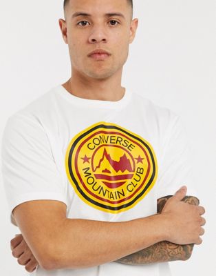 Converse - Mountain Club - T-shirt met logo in wit