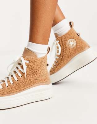 Converse Move Hi borg trainers in tan